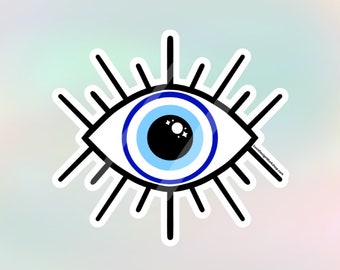 Evil Eye Mal de Ojo Spiritual Protection Manifestation Glossy 3" Die-Cut Sticker