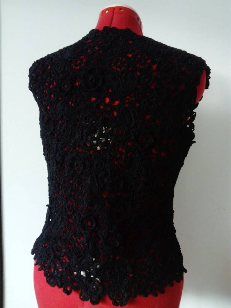 Beautiful crocheted cotton top. Irish lace Etsy