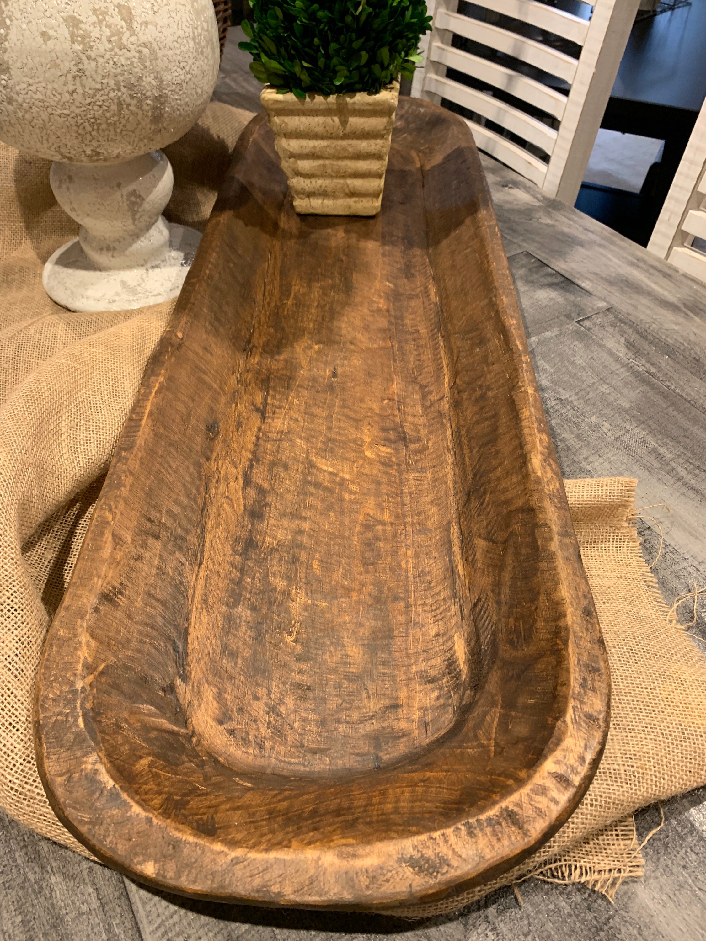 Extra Large Dough Bowl Decor Unique Rustic Farmhouse Rustic Etsy