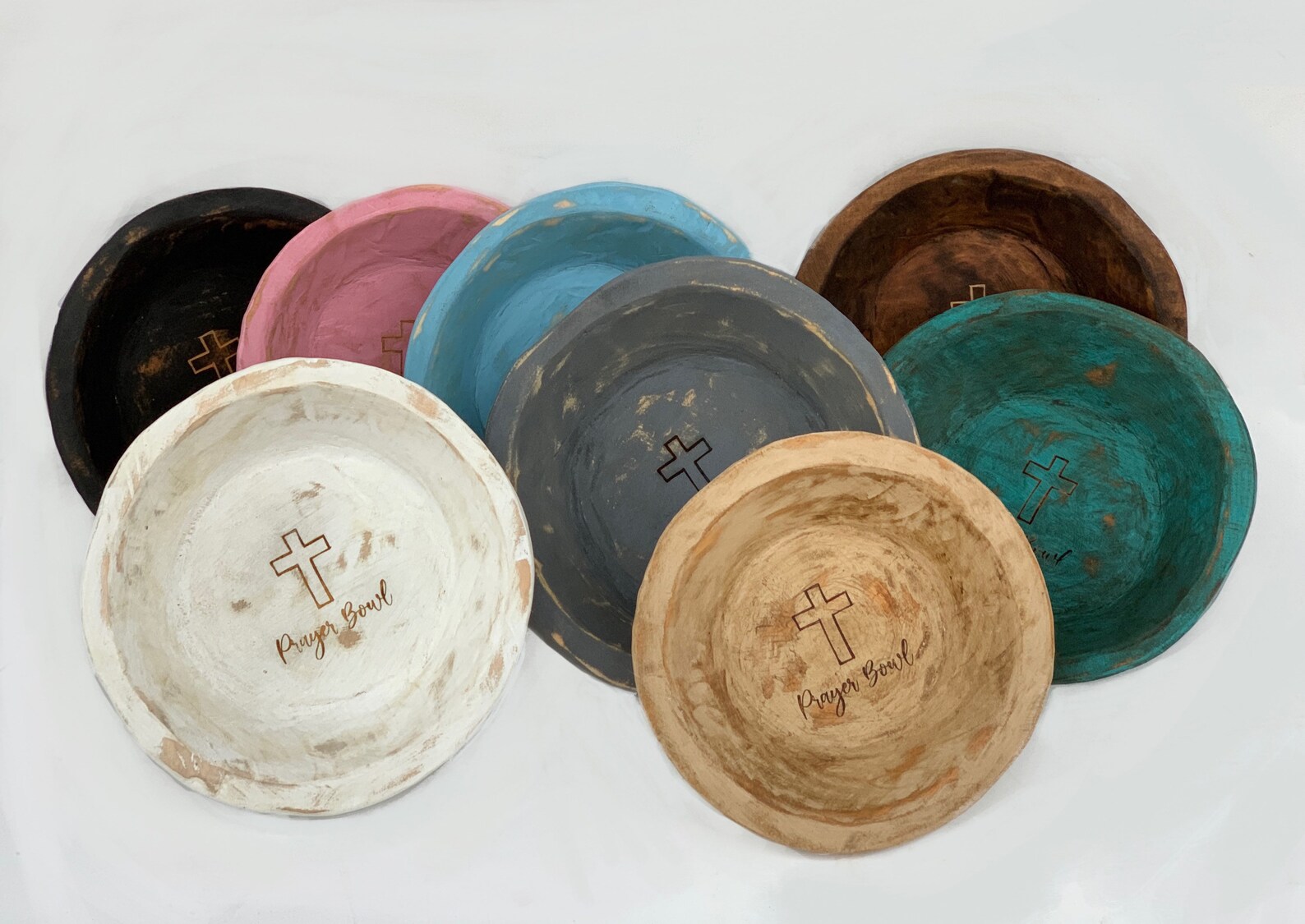 ready-to-ship-medium-round-prayer-bowl-dough-bowl-cross-etsy