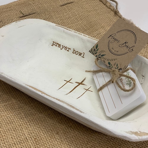 Prayer Bowl Dough Bowl Cross Religious Gifts Farmhouse Rustic. Etsy