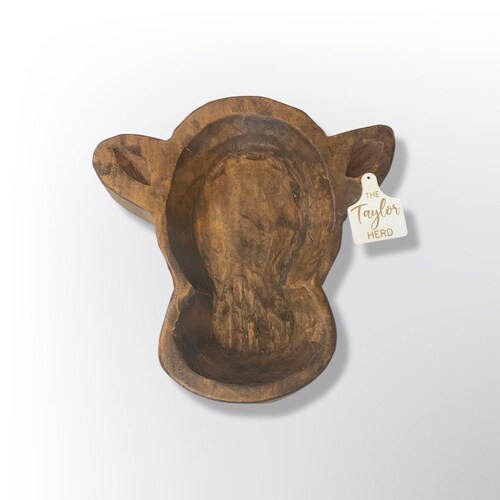 Personalized Cow Wood Dough Bowl Rustic Farmhouse Unique Gift. Etsy