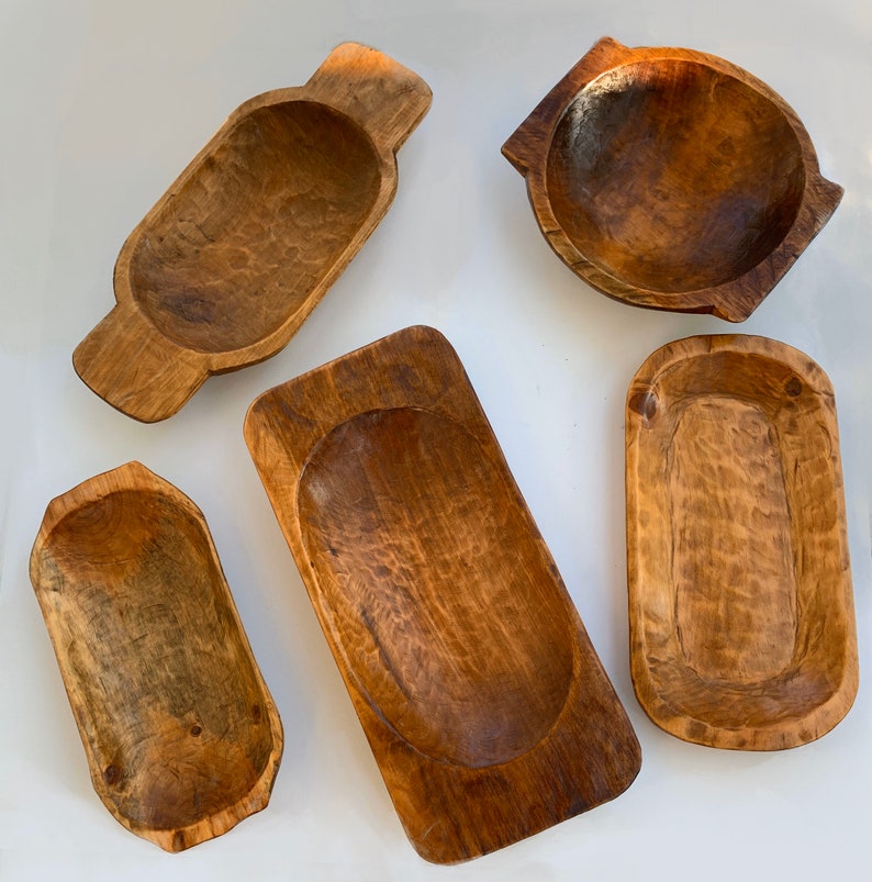 Large Food Safe Wood Dough Bowl With Handles Hand Carved Etsy