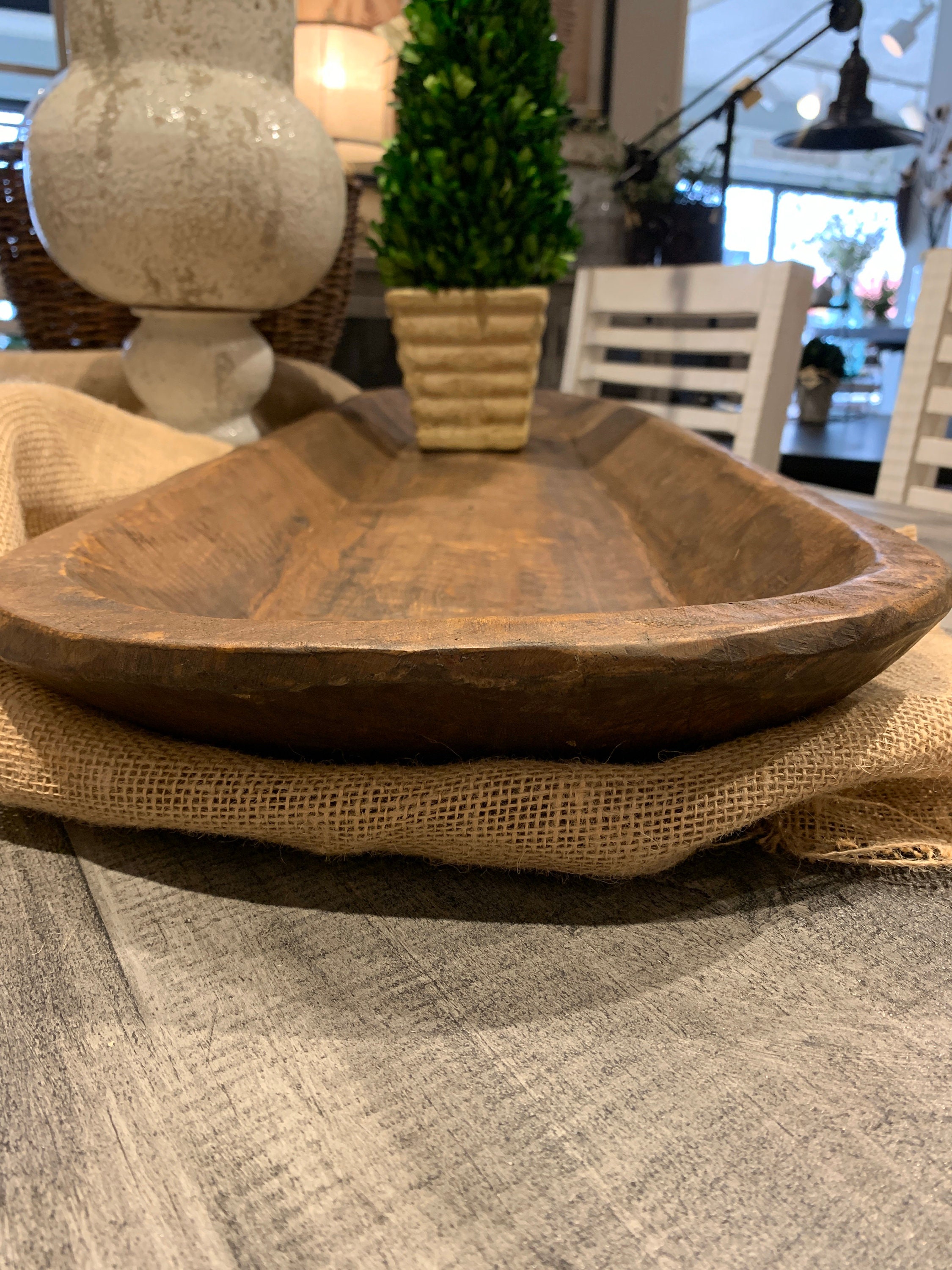 Extra Large Dough Bowl Decor Unique Rustic Farmhouse Rustic Etsy
