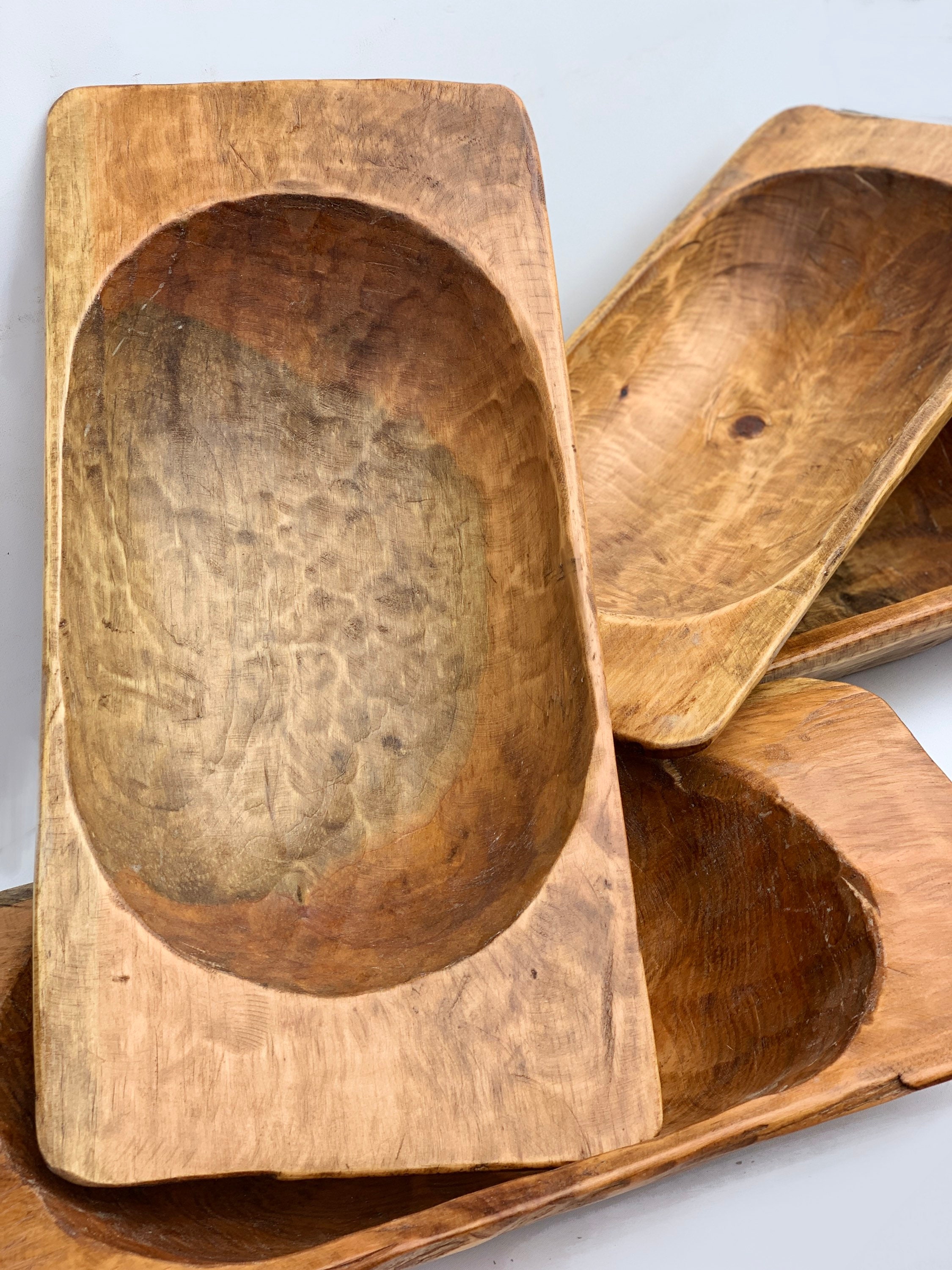 Wooden Dough Bowl - 10 x 6 - Wood Bowl Decor - Spanish Oak - Rustic Home  Decoration Centerpiece - Ready for Candle Making - Bread Bowls - Handmade 