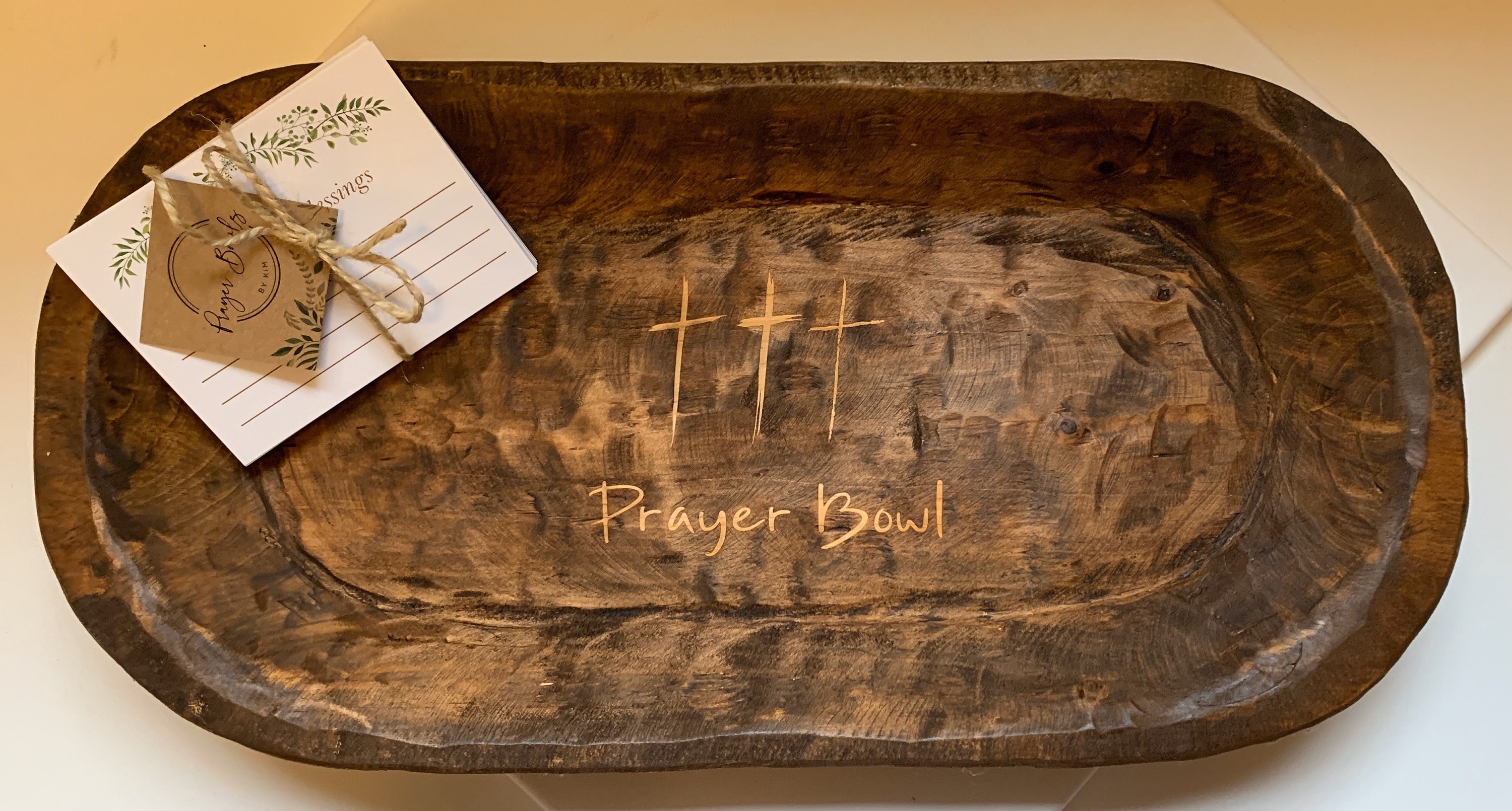 Wooden Prayer Bowl Dough Bowl Rustic Farmhouse Wood Etsy