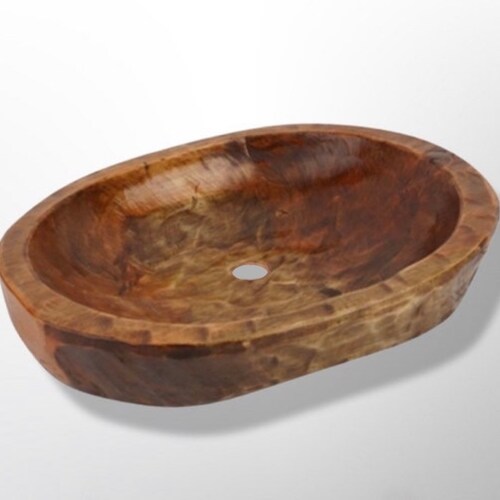 Wood Sink. Modern Sink. HUGE Solid Wood Sink Heavy Oval Hand Etsy