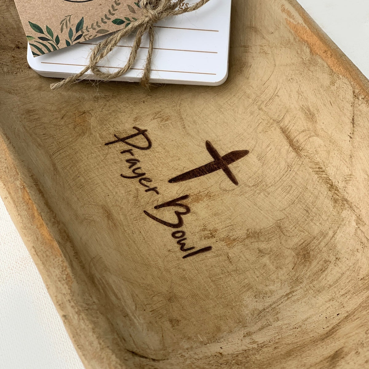 Small Mini Prayer Bowl Dough Bowl Cross Religious Gifts Farmhouse Rustic Catch All. Primitive White Wood Distressed. Christmas Gift. - Etsy
