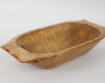 Food Safe Wood Dough Bowl Hand Carved, Bread Bowl, Fruit Bowl, Salad Bowl