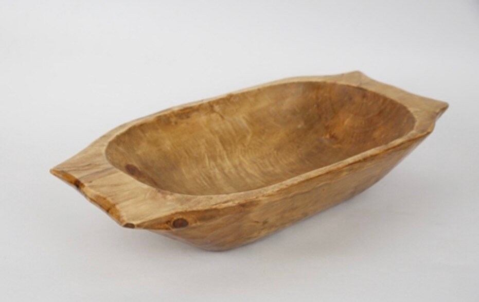 Food Safe Wood Dough Bowl Hand Carved