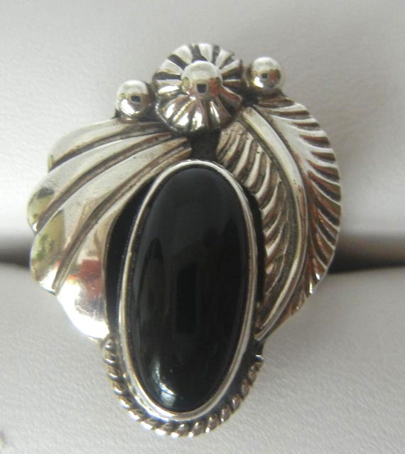 ナバホ族 オニキス シルバーリング navajo Onyx silver 925リング約