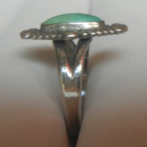 Vintage Bell Trading Post Navajo turquoise & sterling silver size 6.5 ring, 4 grams, 3/4x 1/2. Bell Trading jewelry. Native American ring image 4