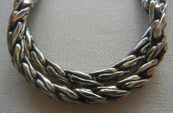 Double wheat chain Bali bracelet sterling silver … - image 6