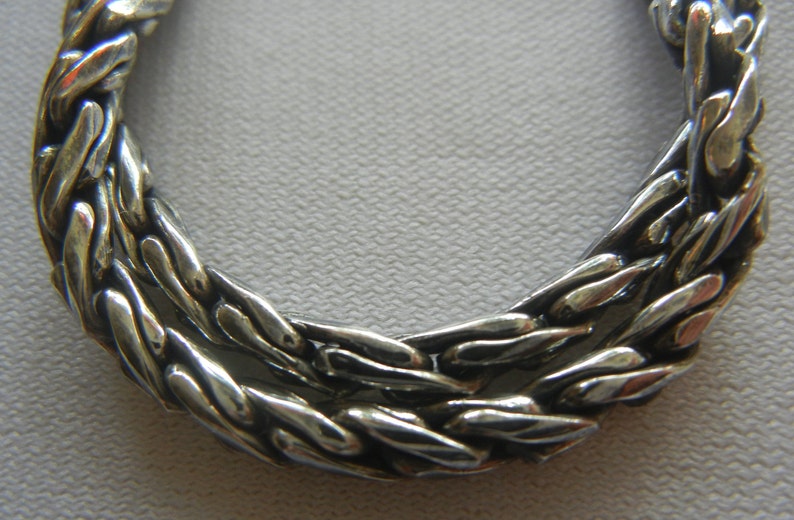 Double wheat chain Bali bracelet sterling silver 21.4 grams 8. Bali silver wheat chain bracelet. Silver wheat chain. Foxtail bracelet. image 6