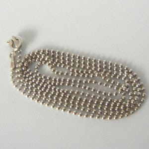 Dainty Sterling Silver Bead Ball Chain - 1mm, 24&quot;
