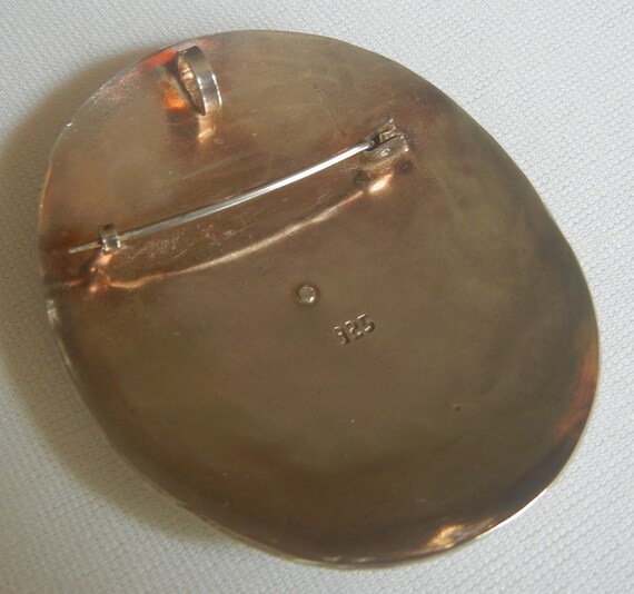 Broche ancienne vintage Art nouveau en argent sterling avec