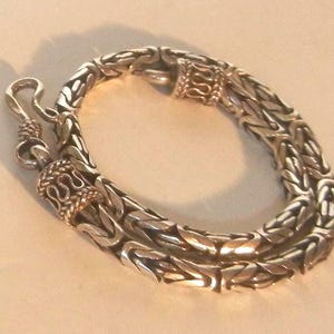 Bali Byzantine sterling silver mens/womens 8-1/4&quot;x 3mm bracelet 13.5grams. Bali mens silver bracelet. Bali silver jewelry. Bali silver chain