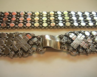 Vintage Rajasthani Belt 900 High Grade Silver, 31-1/2", 354 Grams:  Rare Handmade Tribal Jewelry.