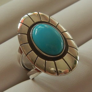 Jay King Bronze Infused Turquoise 925 Sterling Silver Ring Size 10