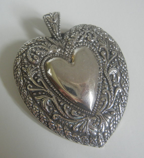 Large Andrea Barnett repousse heart within a hear… - image 4