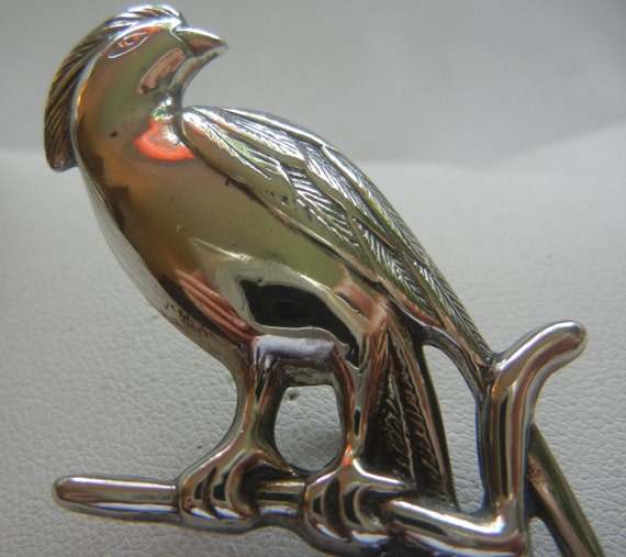 Large Bird of Paradise sterling silver brooch 7.8… - image 5