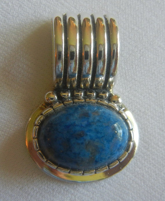 Carol Feeley lapis & sterling silver slider penda… - image 3