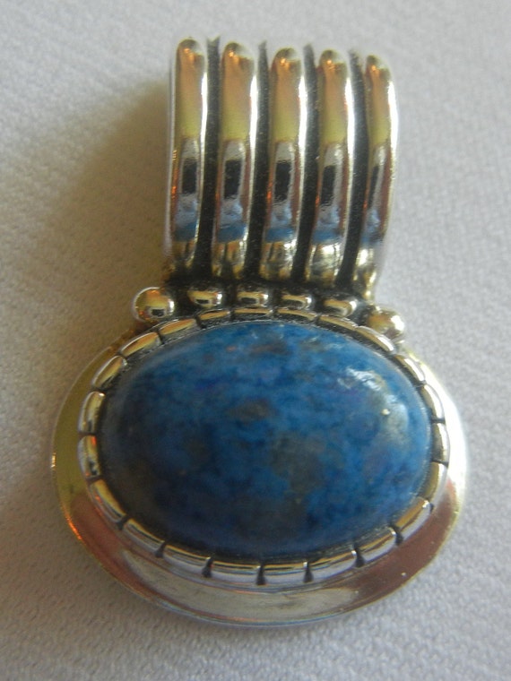 Carol Feeley lapis & sterling silver slider penda… - image 4