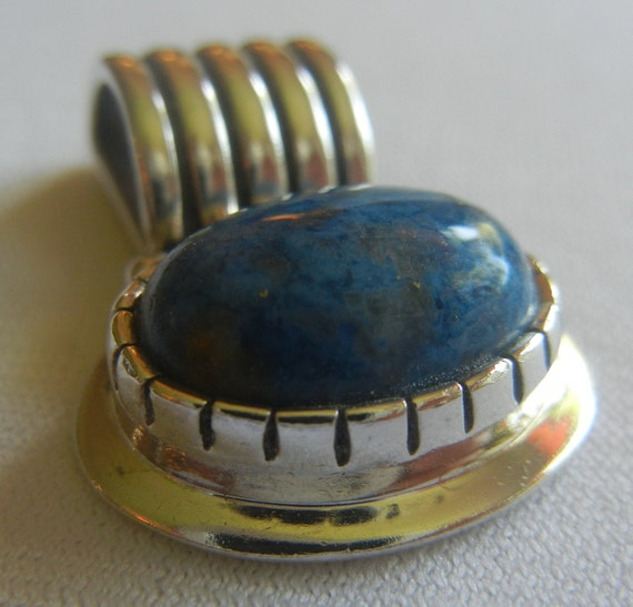 Carol Feeley lapis & sterling silver slider penda… - image 2