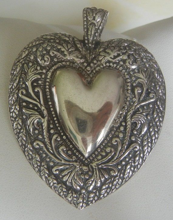 Large Andrea Barnett repousse heart within a hear… - image 2