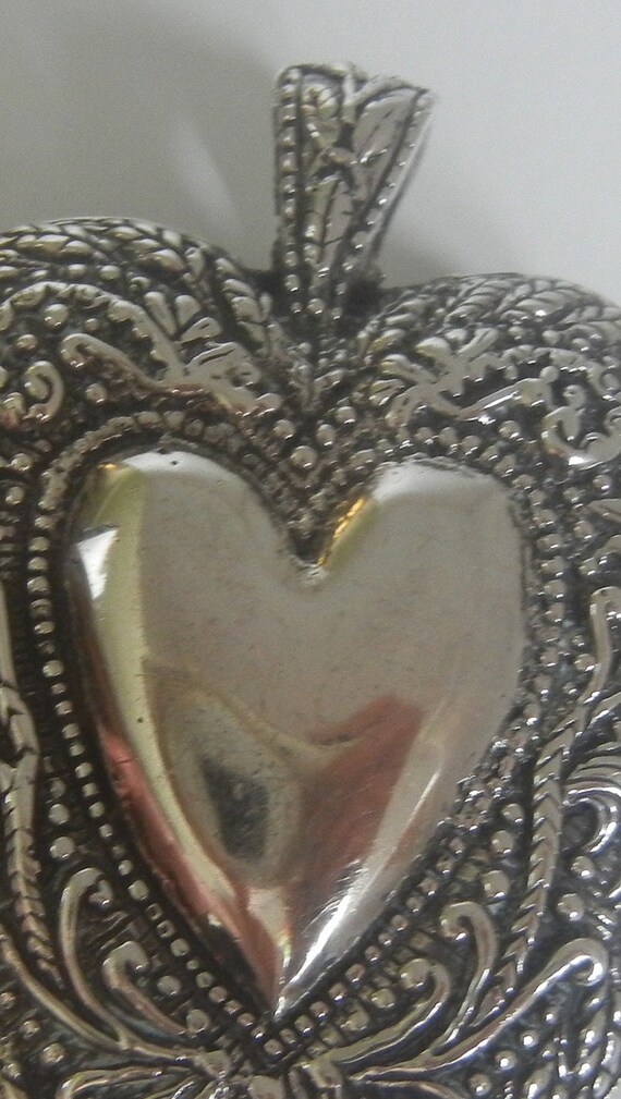 Large Andrea Barnett repousse heart within a hear… - image 8