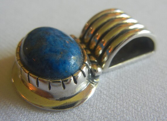 Carol Feeley lapis & sterling silver slider penda… - image 6