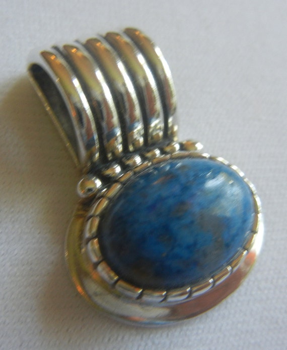 Carol Feeley lapis & sterling silver slider penda… - image 7