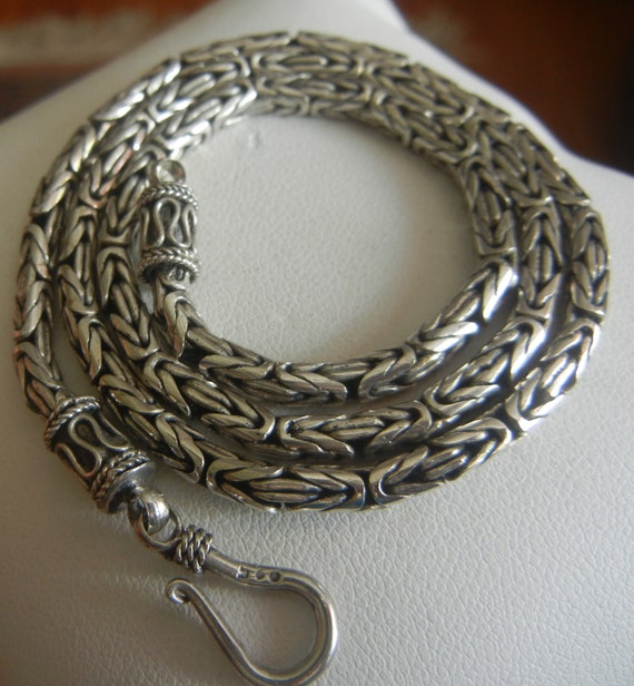 Bali Byzantine 3.5mm chain sterling silver 22 gra… - image 2