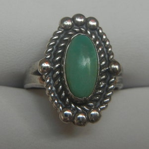 Vintage Bell Trading Post Navajo turquoise & sterling silver size 6.5 ring, 4 grams, 3/4x 1/2. Bell Trading jewelry. Native American ring image 7