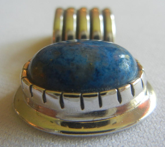 Carol Feeley lapis & sterling silver slider penda… - image 8