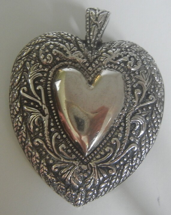 Large Andrea Barnett repousse heart within a hear… - image 7