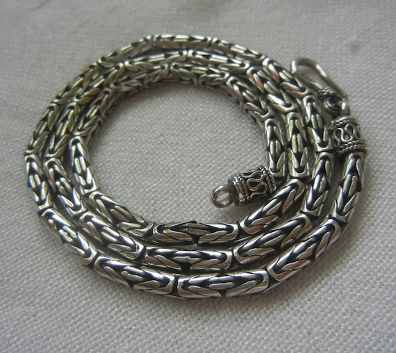 18" Bali Byzantine sterling silver chain 3.7mm, 30