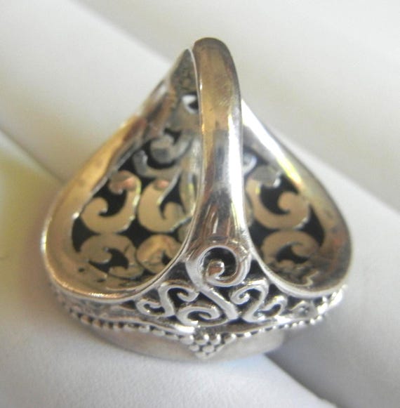 Bali Abalone Sterling Silver Ring: Iridescent Pau… - image 9