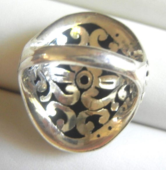 Bali Abalone Sterling Silver Ring: Iridescent Pau… - image 8