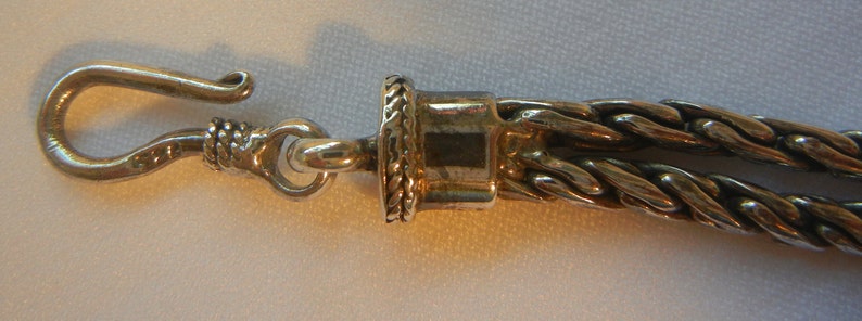 Double wheat chain Bali bracelet sterling silver 21.4 grams 8. Bali silver wheat chain bracelet. Silver wheat chain. Foxtail bracelet. image 9