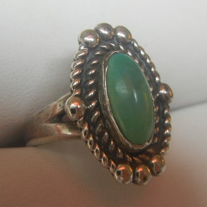 Vintage Bell Trading Post Navajo turquoise & sterling silver size 6.5 ring, 4 grams, 3/4x 1/2. Bell Trading jewelry. Native American ring image 3