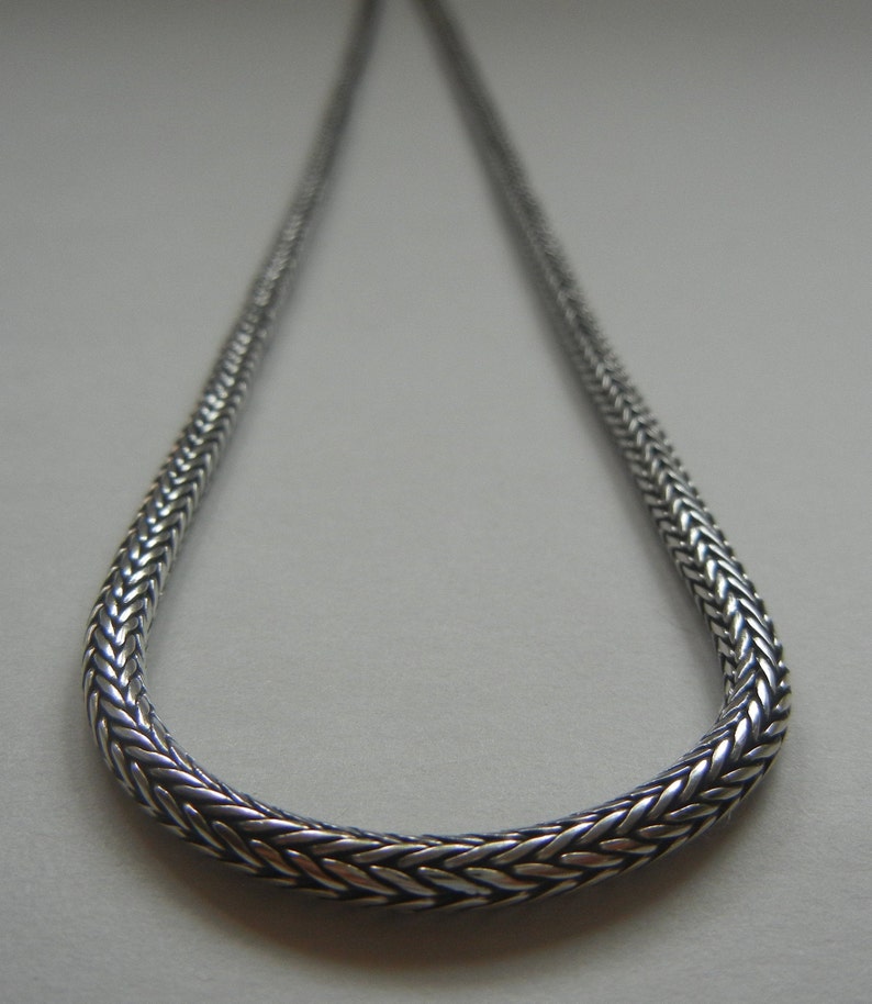Bali wheat chain with toggle Vintage 20 Bali wheat chain sterling silver 30.2 grams 4.5mm Silver woven chain Mens Bali wheat chain.