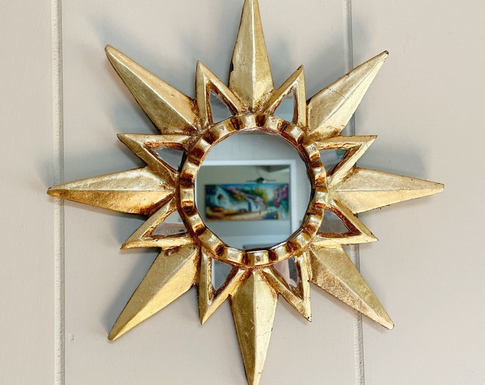 Starburst Mirror, Star Mirror, Gold Star Mirror, Peruvian Handmade