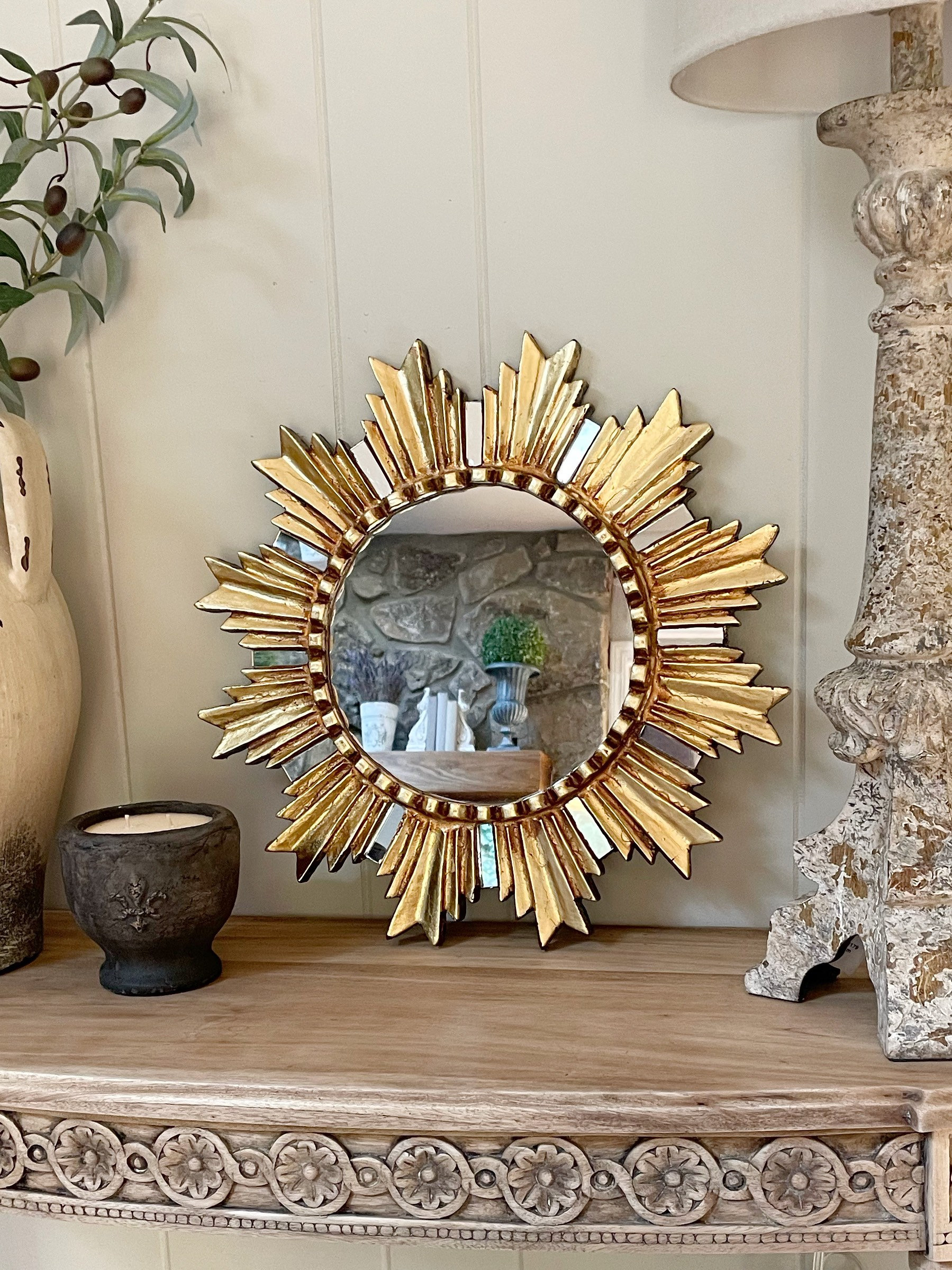 フランス製 サンバースト ミラー アンティーク sunburst mirror フランスアンティークインテリア サンバーストミラー ヴィンテージ