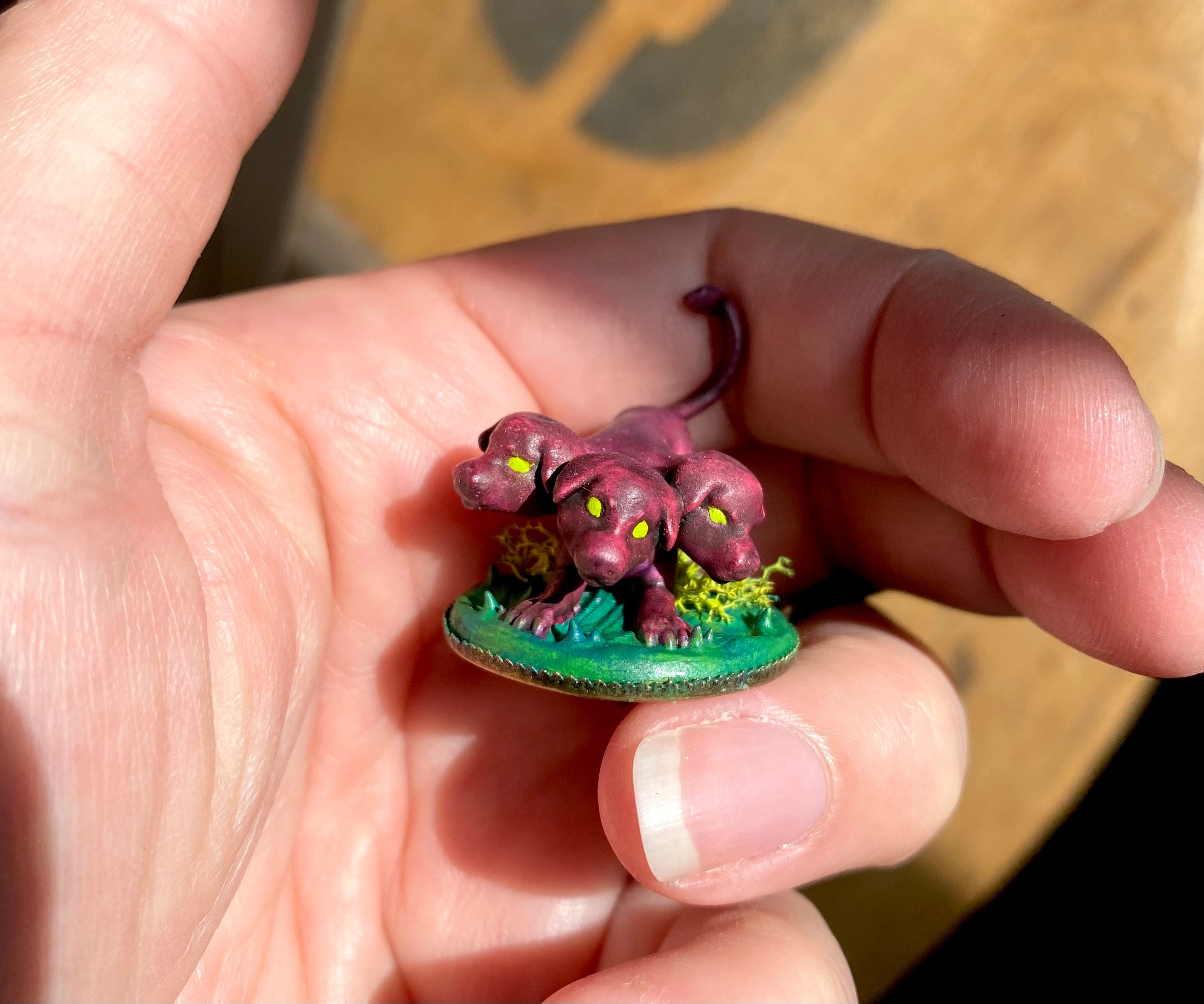 D&D DND Cerberus dog puppy hair pin, barrette, clip for the Nerd girl!! D&D DND Cerberus Puppy Dog Hair Pin, Barrette, Clip for the  main image 2