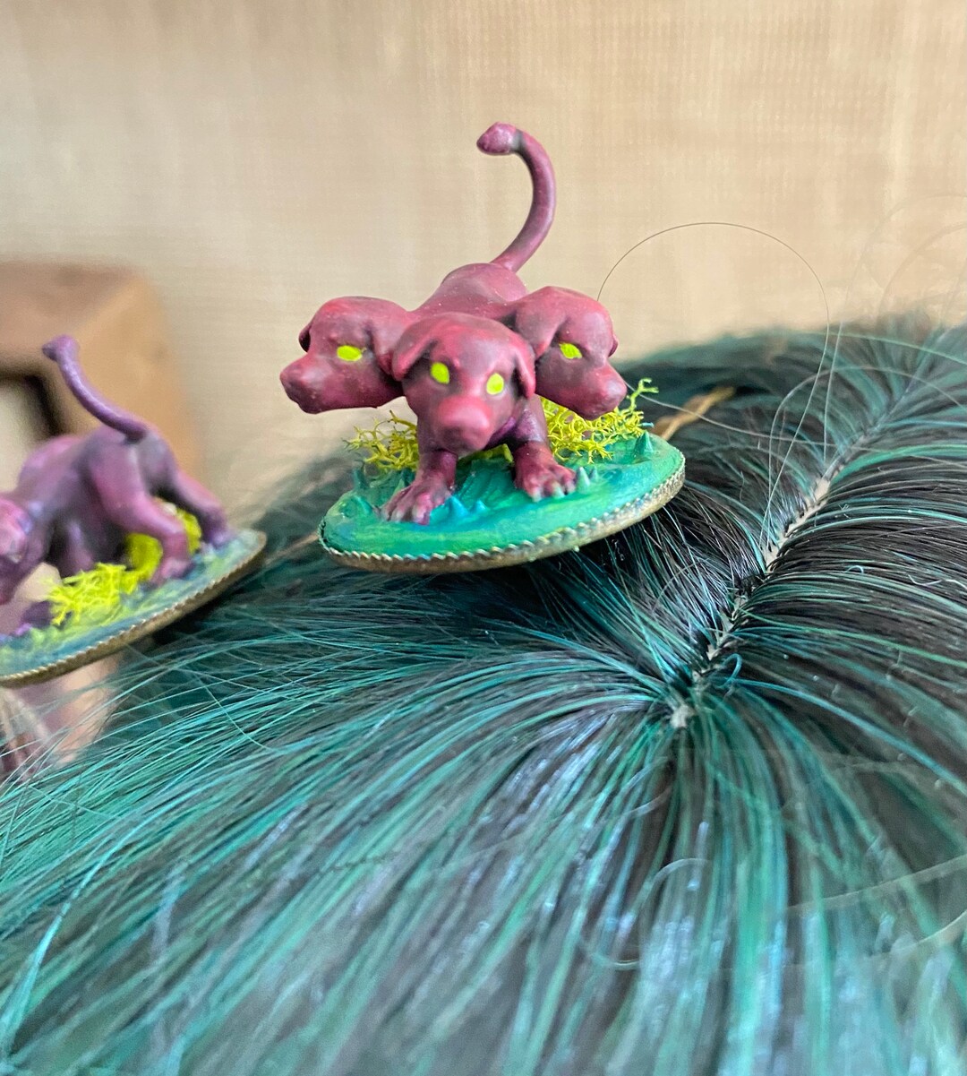 D&D DND Cerberus dog puppy hair pin, barrette, clip for the Nerd girl!! D&D DND Cerberus Puppy Dog Hair Pin, Barrette, Clip for the  main image 4