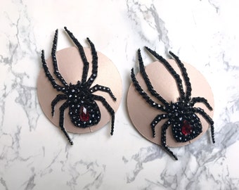 Black Widow Spider Nipple Pasties | Burlesque - Cabaret - Festival Fashion