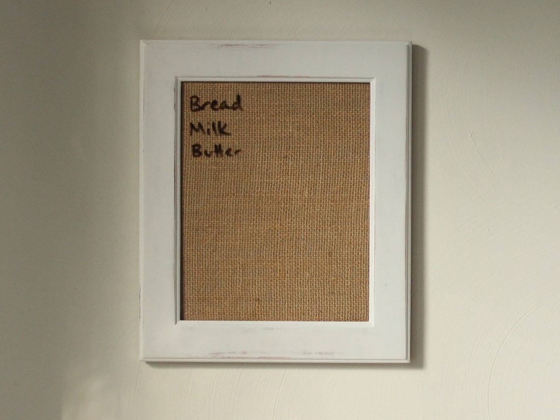 Dry Erase Board With Builtin Eraser Option Burlap and White Etsy