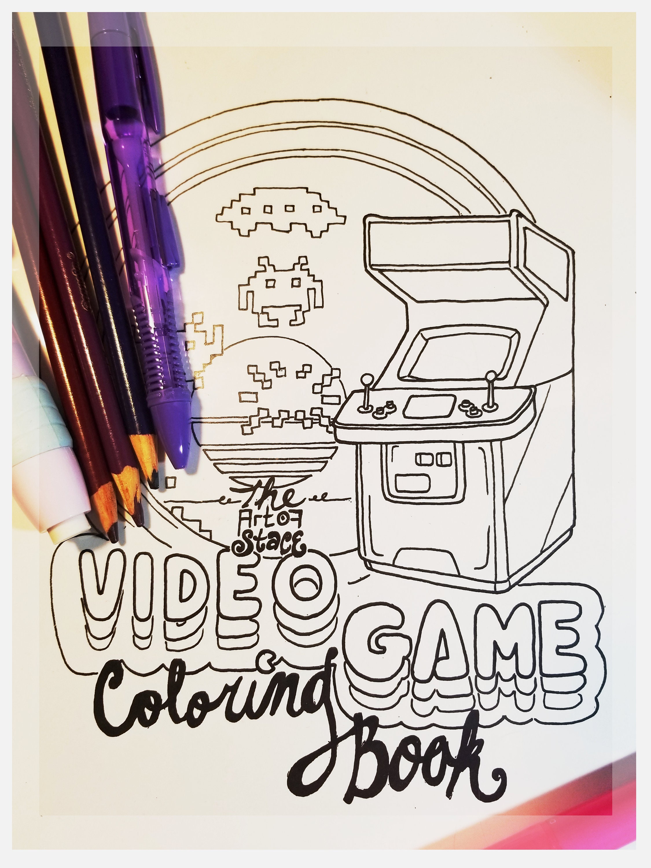 Download Coloring Book Video Game Themed Pages For Coloring Handmade Etsy