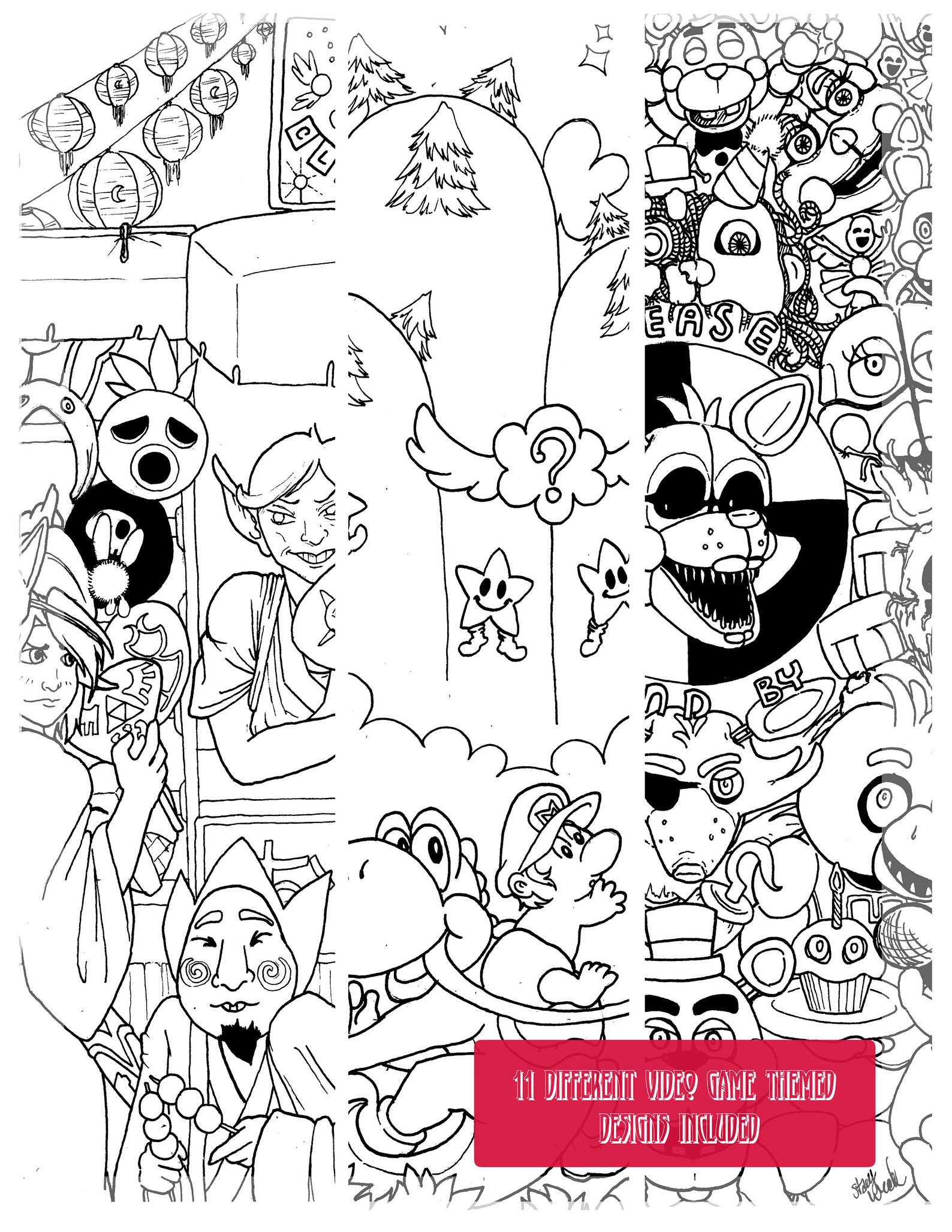 DIGITAL COLORING BOOK video game themed pages for coloring Etsy